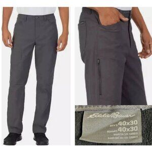 Eddie Bauer Pants Men’s, Shell is Gray Nylon, Lining is Black Fleece, Sz 40 x 30